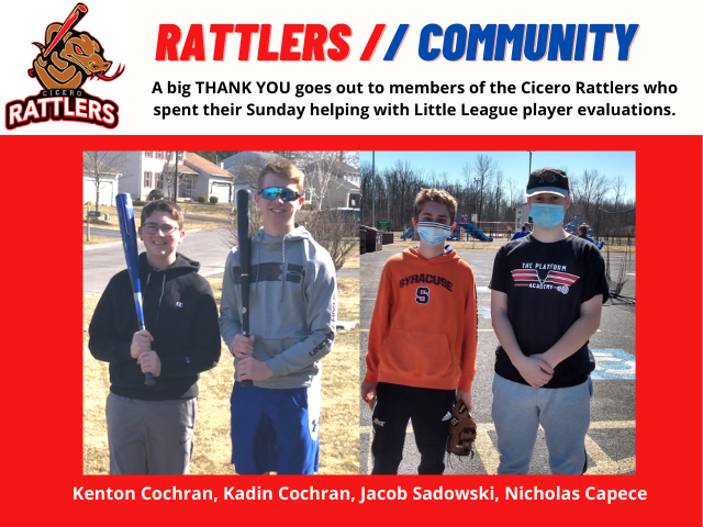 Rattlers Spend Sunday Helping Evaluate Youth Baseballers - 2021
